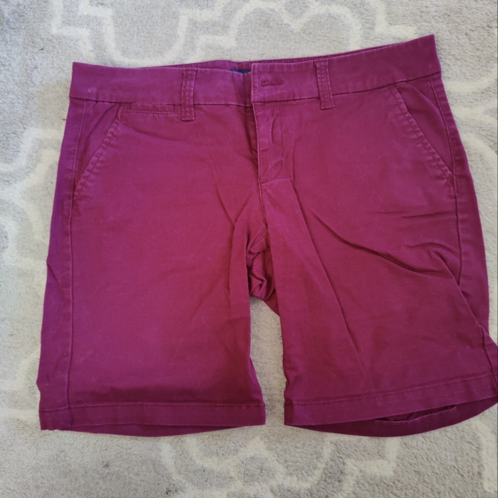 American Eagle Burgundy Bermuda Trouser Shorts